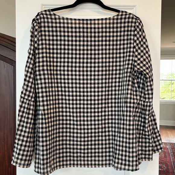 Madewell black and White Gingham Blouse Sz Large - Picture 3 of 3